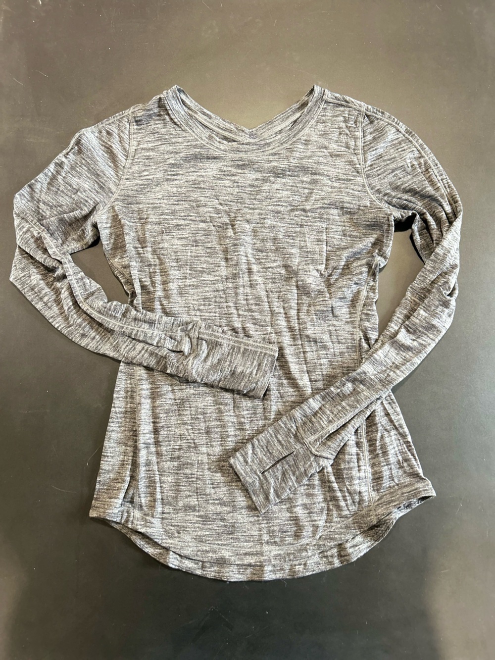 lululemon athletica Heather Gray Long Sleeve Active Top